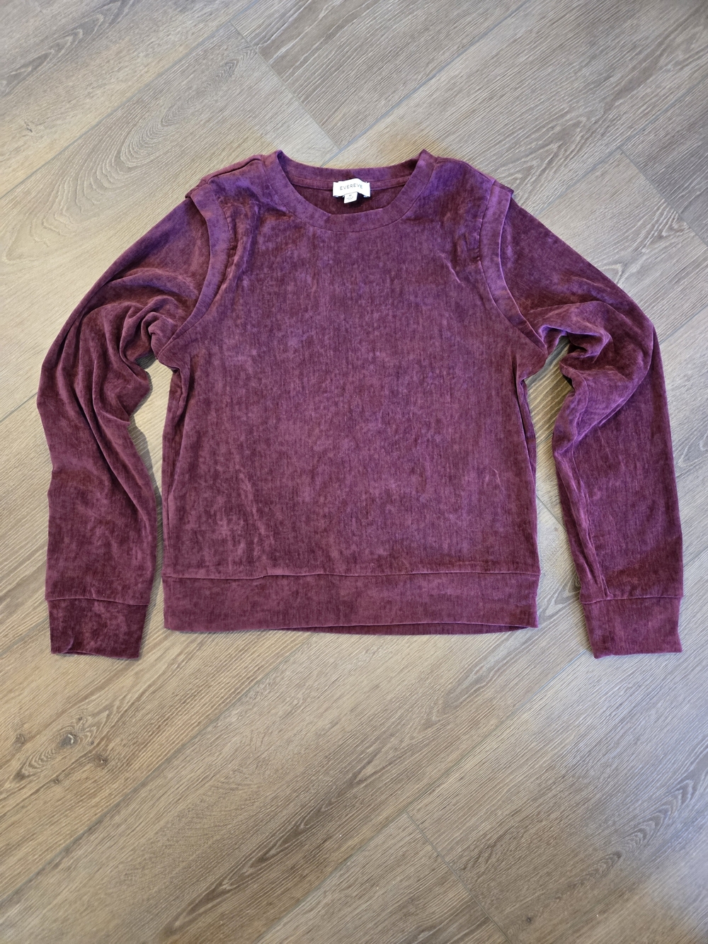 Evereve Plum Velvet Crewneck Sweatshirt